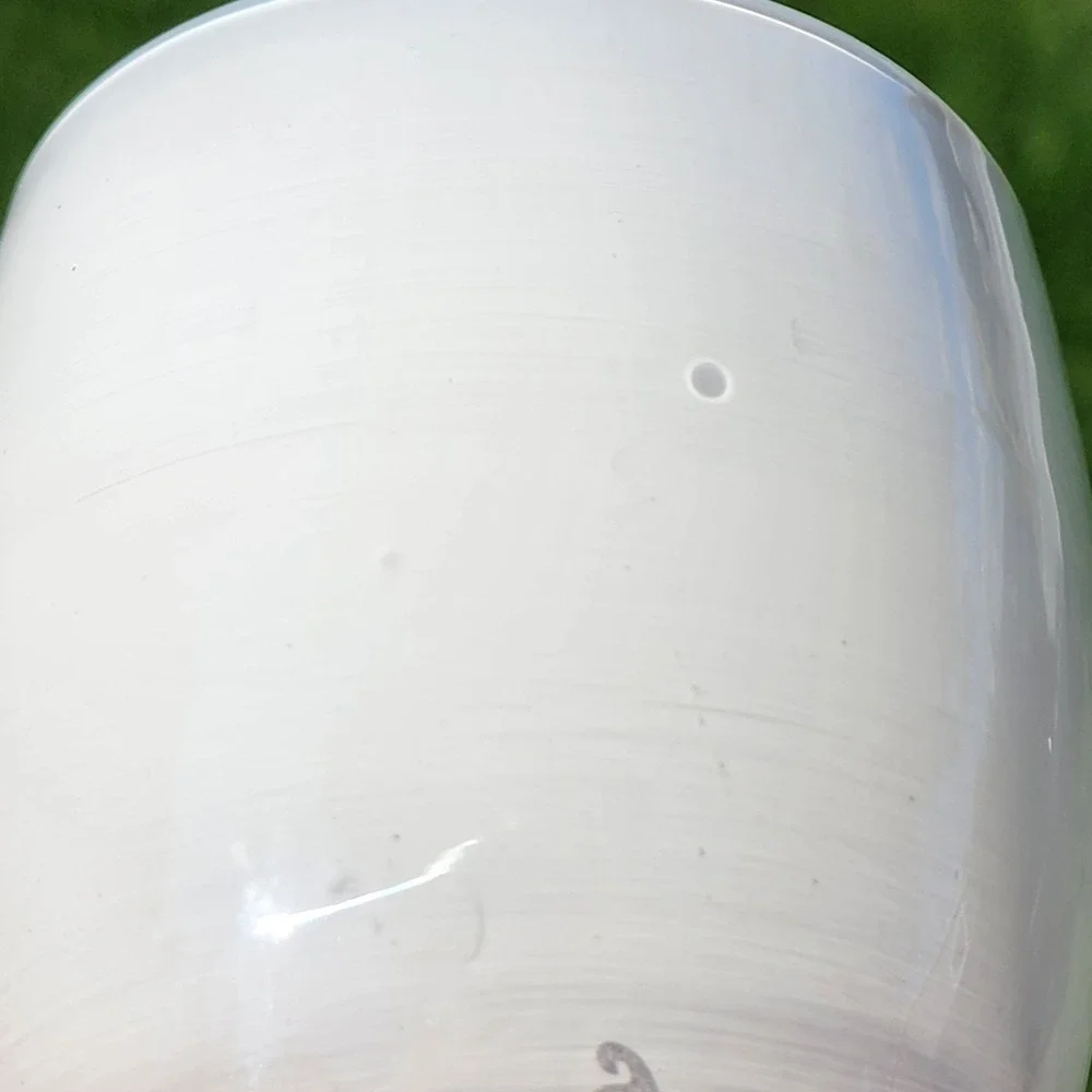Glassybaby Hoda White Hand Blown Glass Votive Candle Holder Etched Boeing Logo